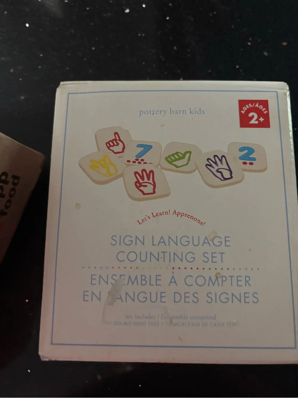 Pottery Barn Kids Sign Language Counting Set - White with Multicolor Icons